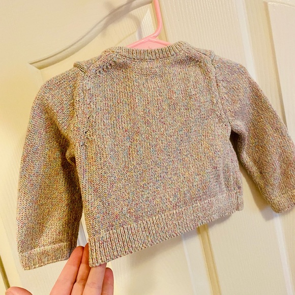 EUC Baby Gap Rainbow Metallic Button Up Knit Cardigan Sweater - Picture 11 of 14